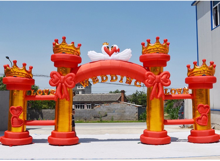 洋浦经济开发区红色婚庆气模拱门